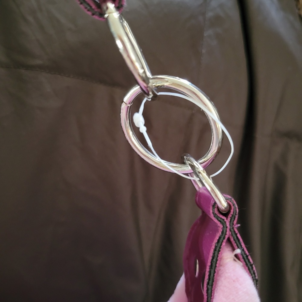 2006 Hello Kitty Pink Velour Shoulder Bag Plum Trim Rose Embroidery Y2K Sanrio - Picture 6 of 16